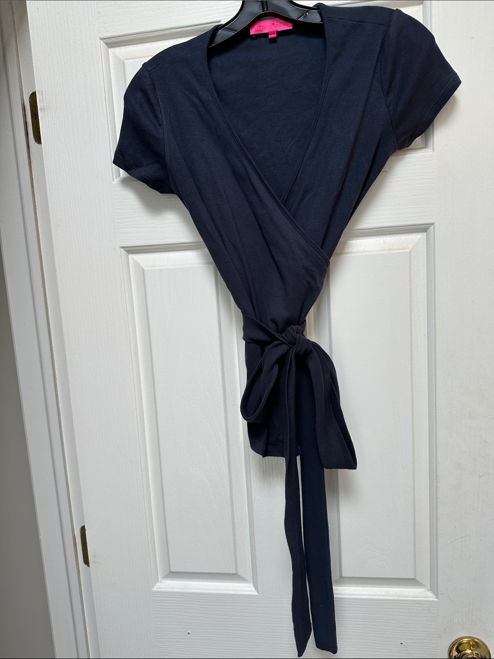 Classic Navy Wrap Tie Top